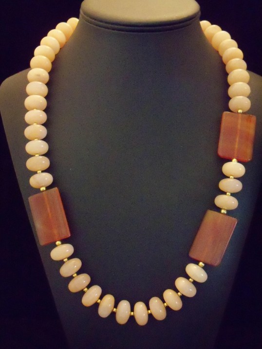 neRondellswithCarnelianRectangles,26inwith2.75inextender